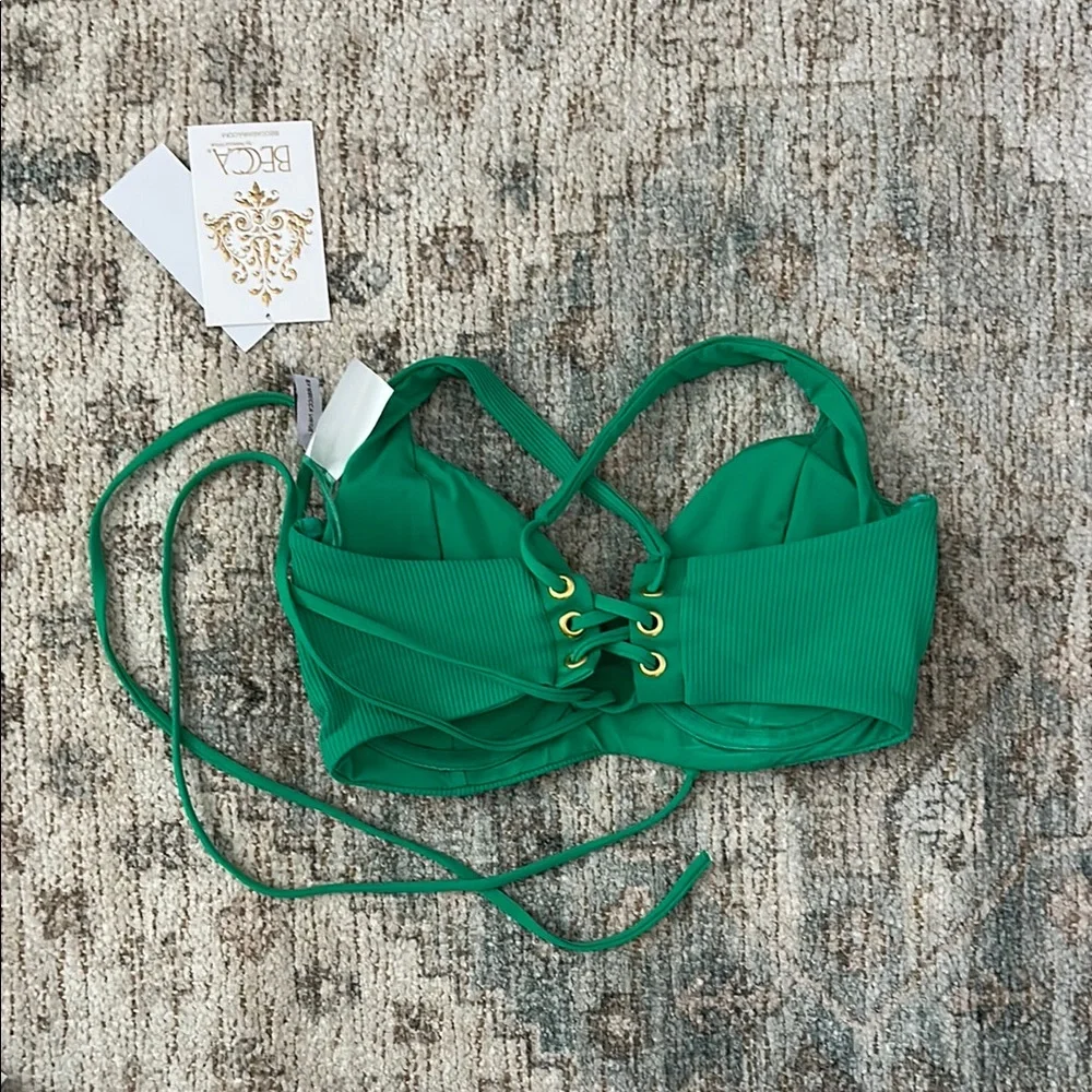 NWT BECCA Modern Edge Underwire Bikini in Verde - Picture 8 of 11